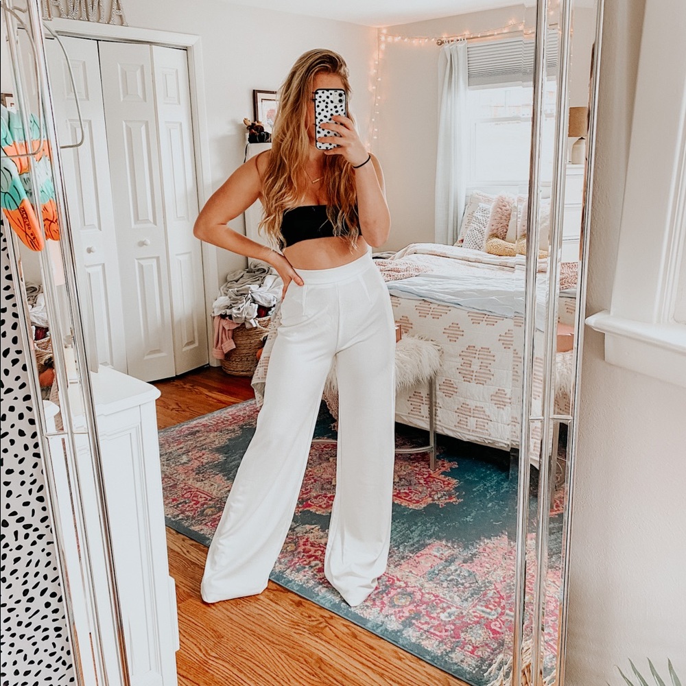 White Flare Pants